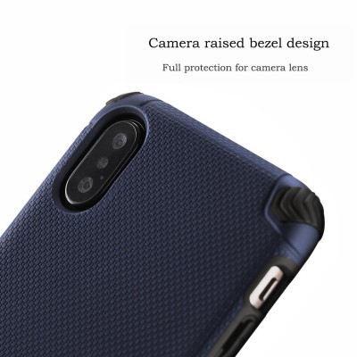 Capa azul escura para smartphone com proteção para câmara e textura antiderrapante