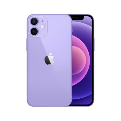 Smartphone Apple iPhone lilás com duas câmaras e ecrã frontal roxo