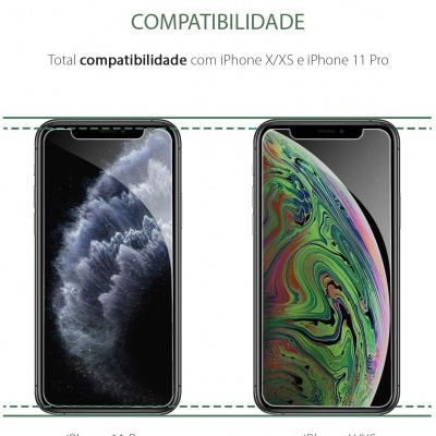 Imagem mostrando compatibilidade com iPhone X/XS e iPhone 11 Pro