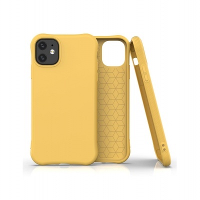 Capa amarela para smartphone com textura geométrica interior