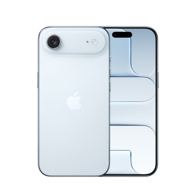 Dois smartphones Apple lado a lado, um branco e outro com ecrã azul