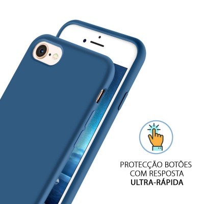 Capa azul para iPhone com protecção dos botões