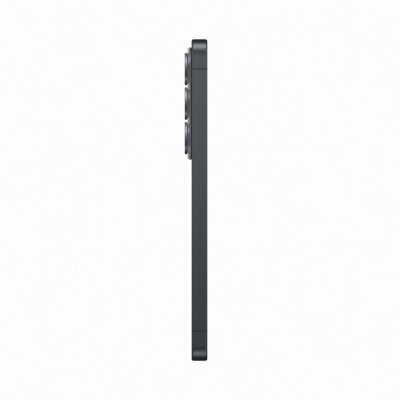 Smartphone preto visto de lado com três lentes de câmara