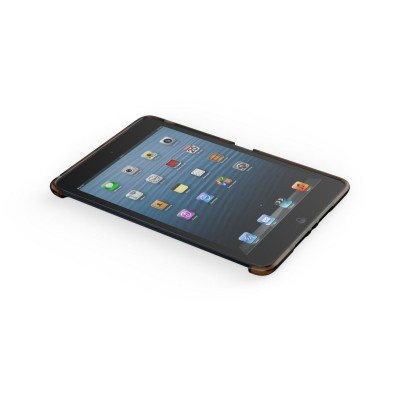 Tablet preto com ícones de aplicações num fundo azul