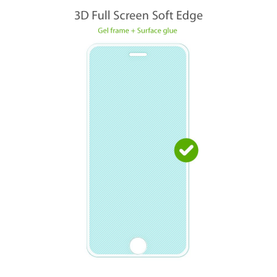 Protetor de ecrã 3D com bordas suaves e texto descritivo