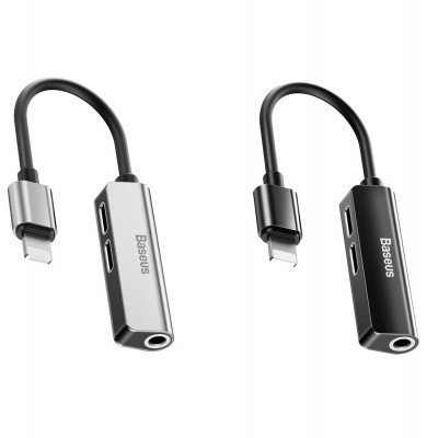 Adaptadores Baseus para áudio e carregamento com conector Lightning