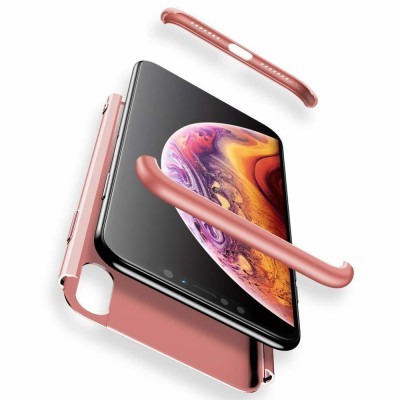 Smartphone com capa rosa metalizado desmontada