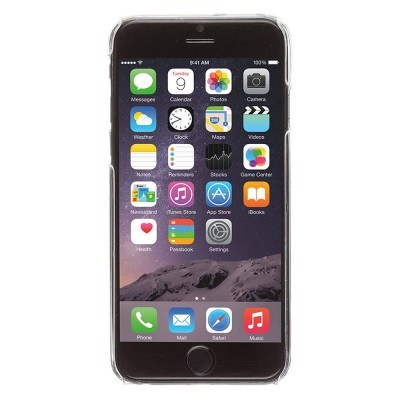 Smartphone preto com capa transparente e ícones de aplicações visíveis no ecrã