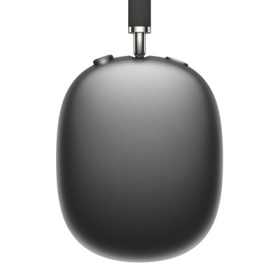 Auscultadores cinza escuro com botão e cabo