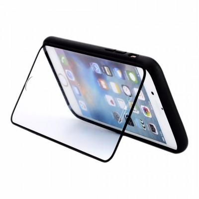 Ecrã temperado preto para smartphone branco com capa preta