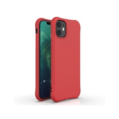 Capa vermelha em silicone para smartphone com ecrã ligado