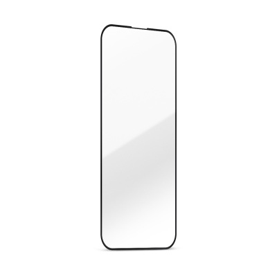 Espelho rectangular com moldura preta e cantos arredondados