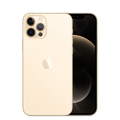 Smartphone Apple iPhone dourado com três câmaras traseiras e ecrã frontal preto