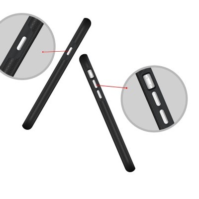 Capa protetora preta para smartphone com recortes para botões e câmara