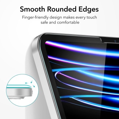 Smartphone preto com cantos arredondados e luzes azuis e roxas no ecrã em fundo branco