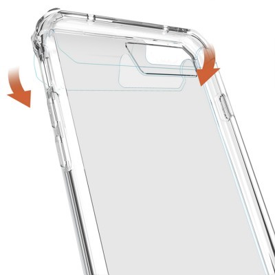 Capa protetora de smartphone transparente com botões e recorte para câmara