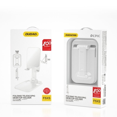 Suporte de secretária telescópico dobrável DUDAO branco com embalagem