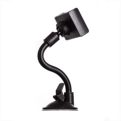 Suporte para telemóvel de carro com ventosa e braço flexível preto
