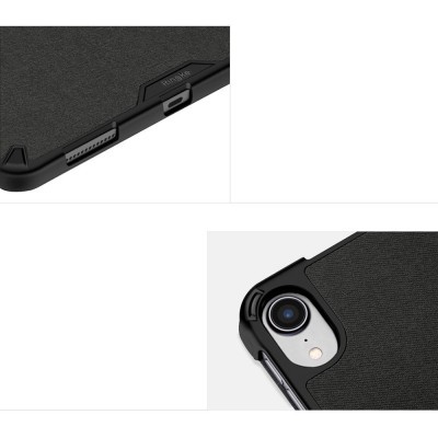 Capa protetora preta para smartphone com textura e recortes para portas e câmara