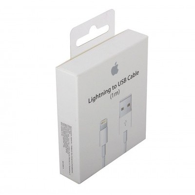 Embalagem branca de cabo Lightning para USB da Apple