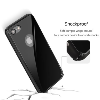 Capa protetora preta transparente para smartphone com proteção contra choques