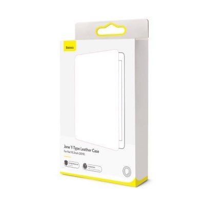 Embalagem branca e amarela de capa para iPad Baseus Jane Type Leather Case