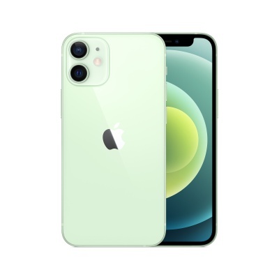 Smartphone Apple iPhone verde claro com duas câmaras traseiras e ecrã frontal