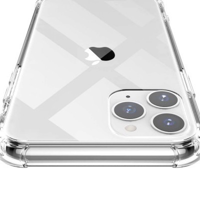 Capa protetora transparente para smartphone branco com três câmaras