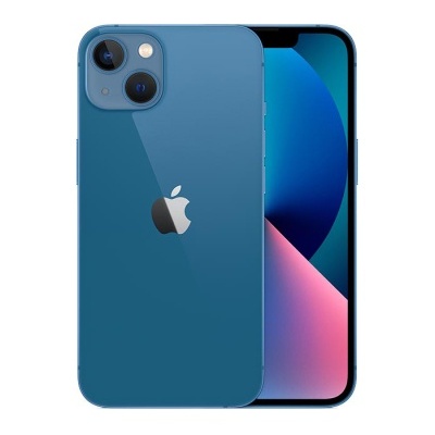 Smartphone Apple iPhone azul com duas câmaras e ecrã frontal colorido