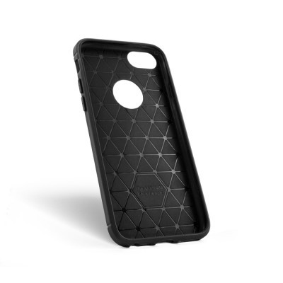 Capa protetora preta para smartphone com padrão triangular interior