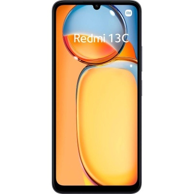 Smartphone Redmi 13C com ecrã colorido e texto na tela