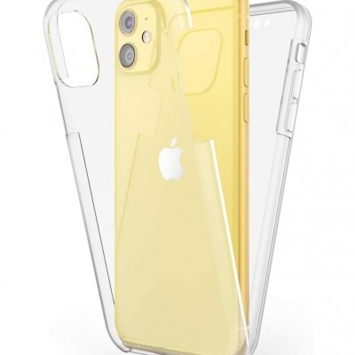 Capa protetora transparente para iPhone amarelo
