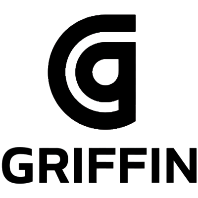 Logotipo da marca GRIFFIN preto sobre fundo branco