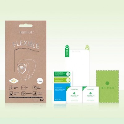 Conjunto para proteção de ecrã com película transparente, panos de limpeza verdes e embalagens BESTSUT.