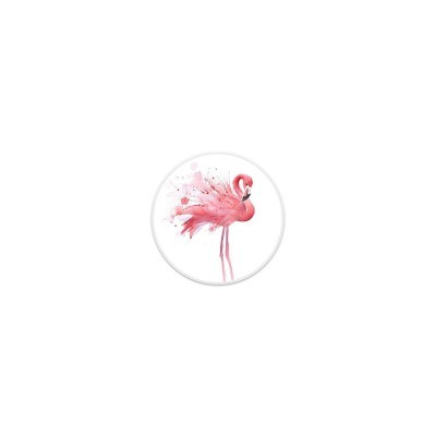 Ilustração de flamingo rosa em círculo branco