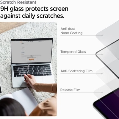Computador portátil com vidro temperado e protetor de ecrã