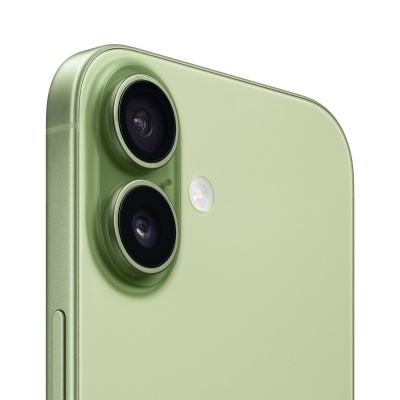Canto superior de smartphone verde com câmara dupla e flash