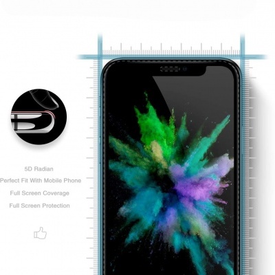 Smartphone com película protetora e texto promocional de proteção de ecrã