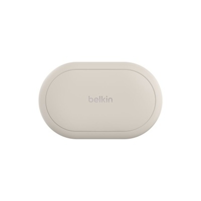 Carregador sem fios oval bege com logotipo Belkin