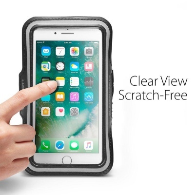 Capa protetora preta para smartphone com ecrã táctil e texto Clear View Scratch-Free