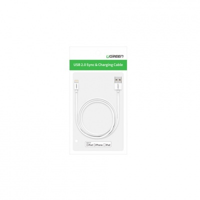 Cabo USB 2.0 branco da UGREEN em embalagem branca