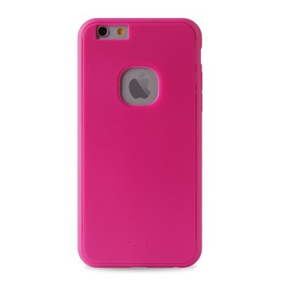 Capa de telemóvel silicone rosa com recorte para logótipo e câmara