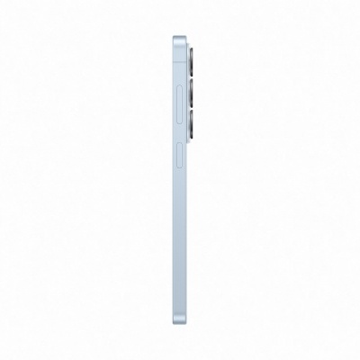 Smartphone cinzento claro lateral com três lentes de câmera