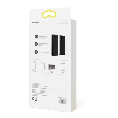 Embalagem branca Baseus para película Back Glass Film com alça amarela