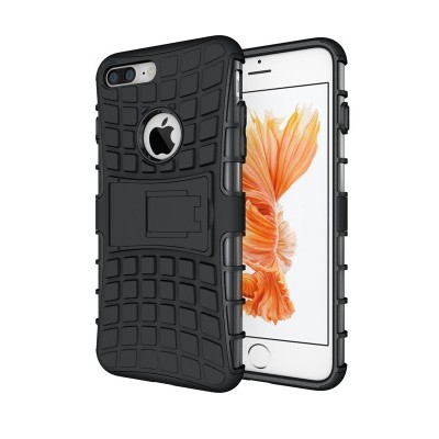 Capa protetora preta para smartphone com suporte integrado