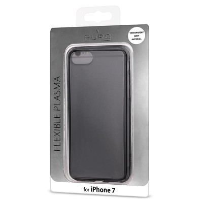 capa preta flexível para iPhone 7 na embalagem