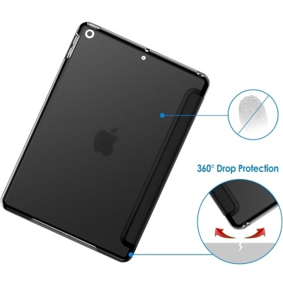 Capa protetora preta translúcida para tablet Apple com proteção 360°