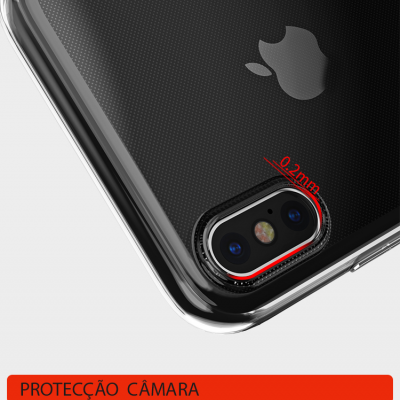 Proteção de câmara para smartphone com capa transparente pontilhada preta