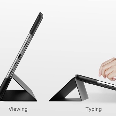 Suporte dobrável preto para tablet em duas posições