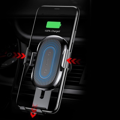 Suporte e carregador wireless para telemóvel no carro com telefone a carregar